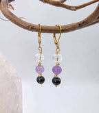 SACRED SPACE -Clear Quartz, Amethyst, Black Onyx Jewelry Set