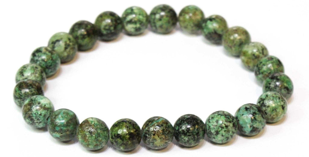 African Turquoise Round Bead Bracelet - Positive Life Changes