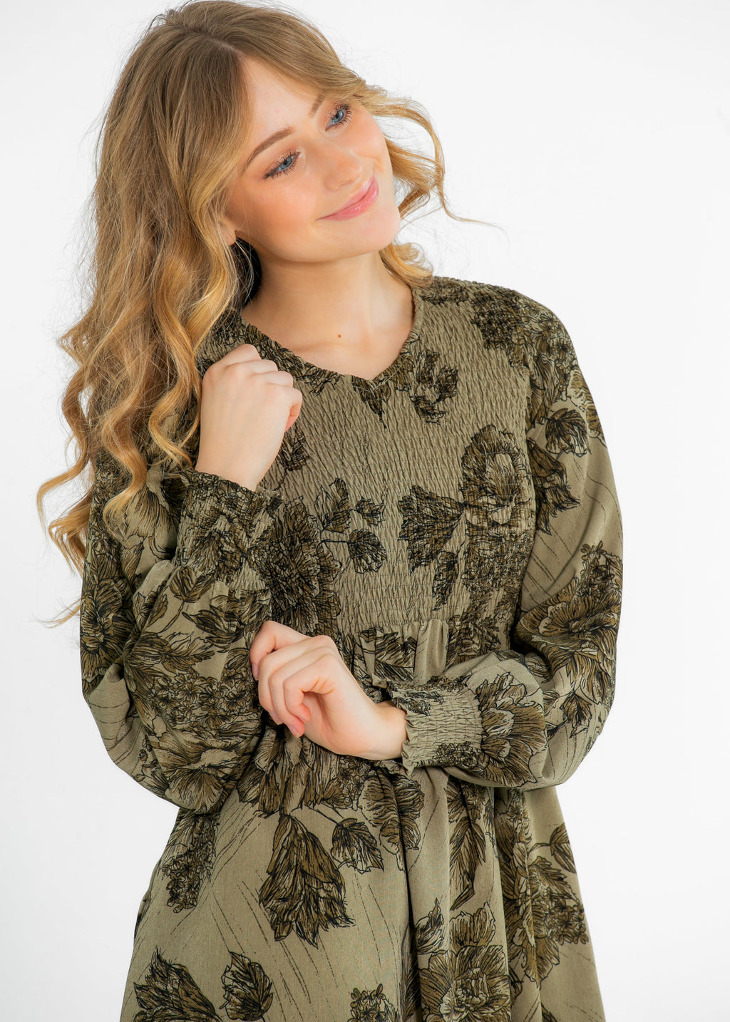 Aleeyah Smocked Midi Dress