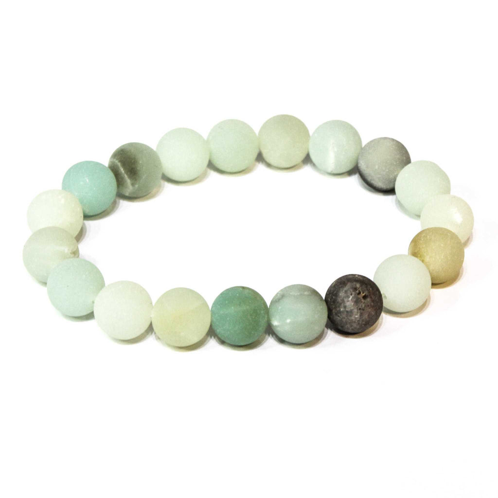 Amazonite (Matte) Round Bead Bracelet - Integrity