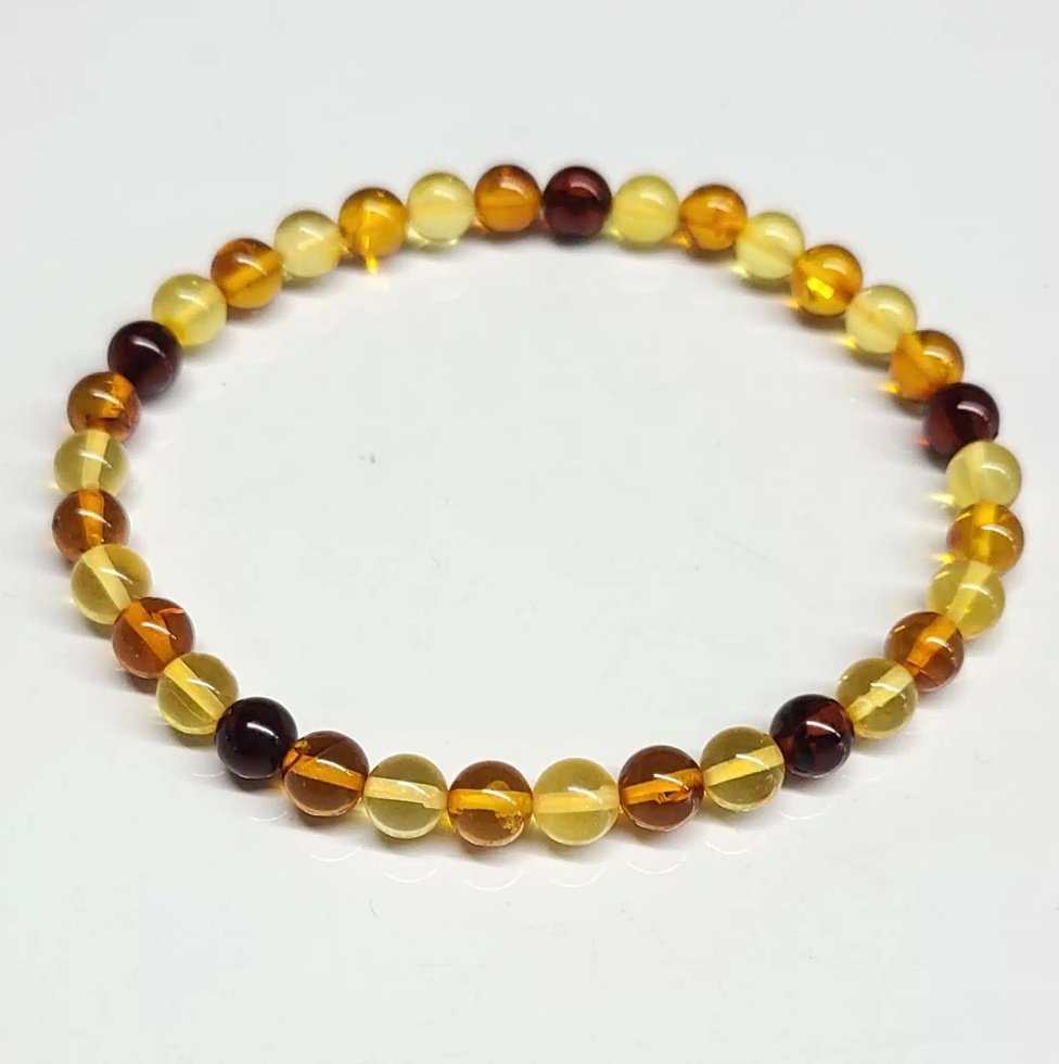 Amber Round Bead Bracelet 6mm - Spiritual Breakthrough