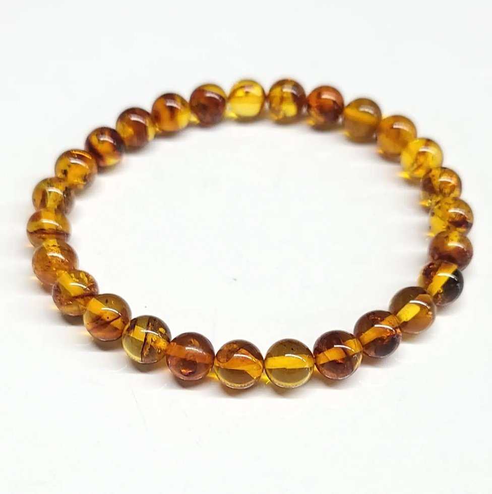 Amber Round Bead Bracelet 6mm - Spiritual Breakthrough