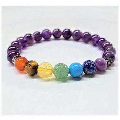 Amethyst Chakra Round Bead Bracelet - The Serenity Stone
