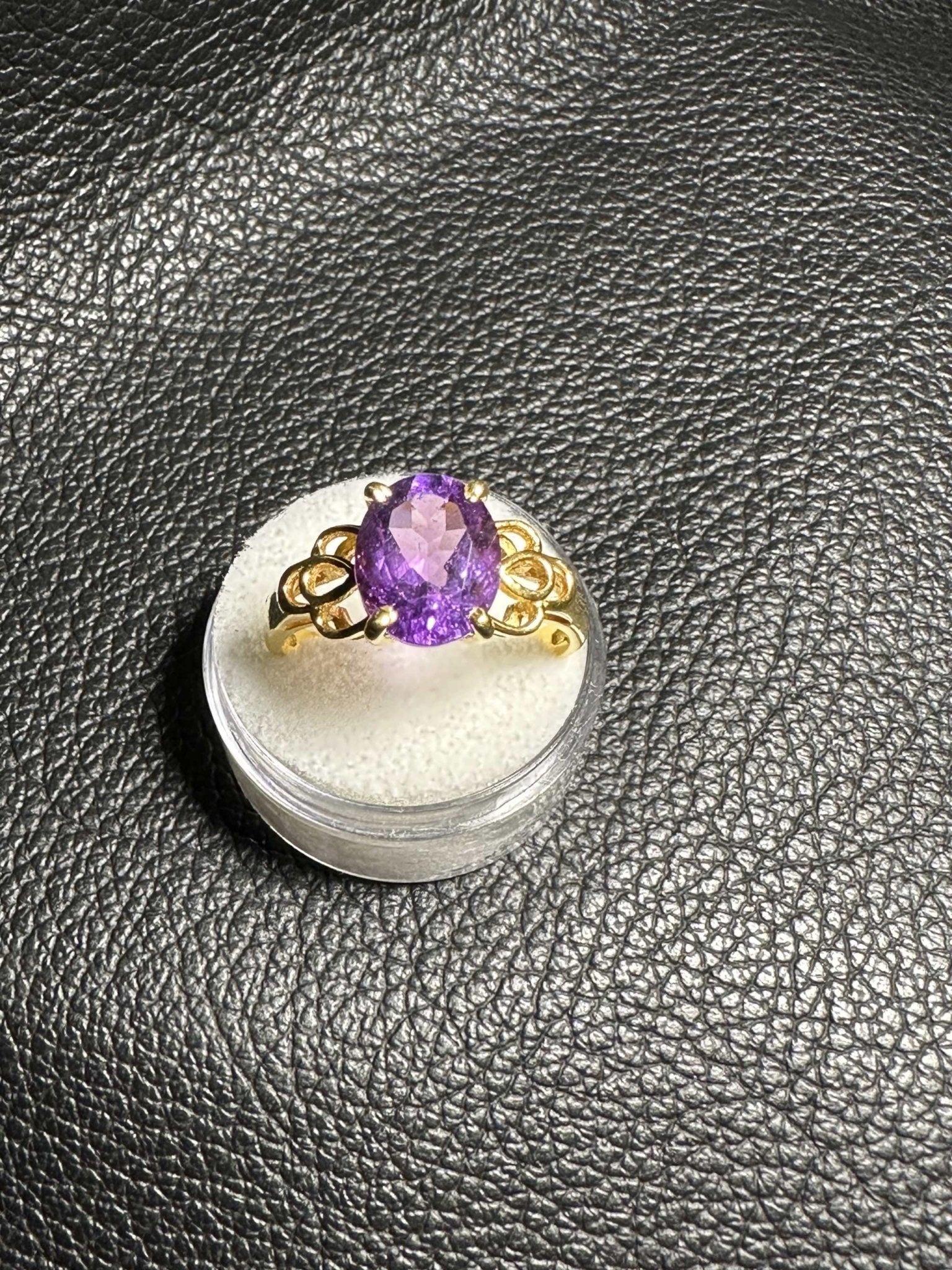 Amethyst Ring Size 10 - "Golden Queen"