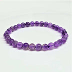 Amethyst Round Bead Bracelet - The Serenity Stone