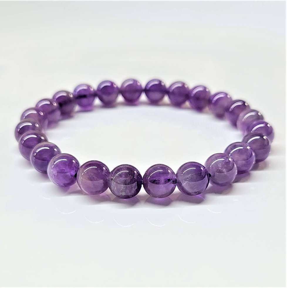 Amethyst Round Bead Bracelet - The Serenity Stone