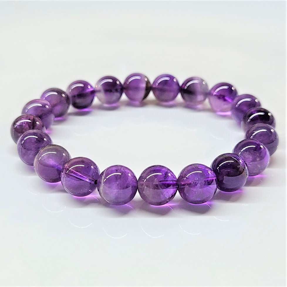 Amethyst Round Bead Bracelet - The Serenity Stone