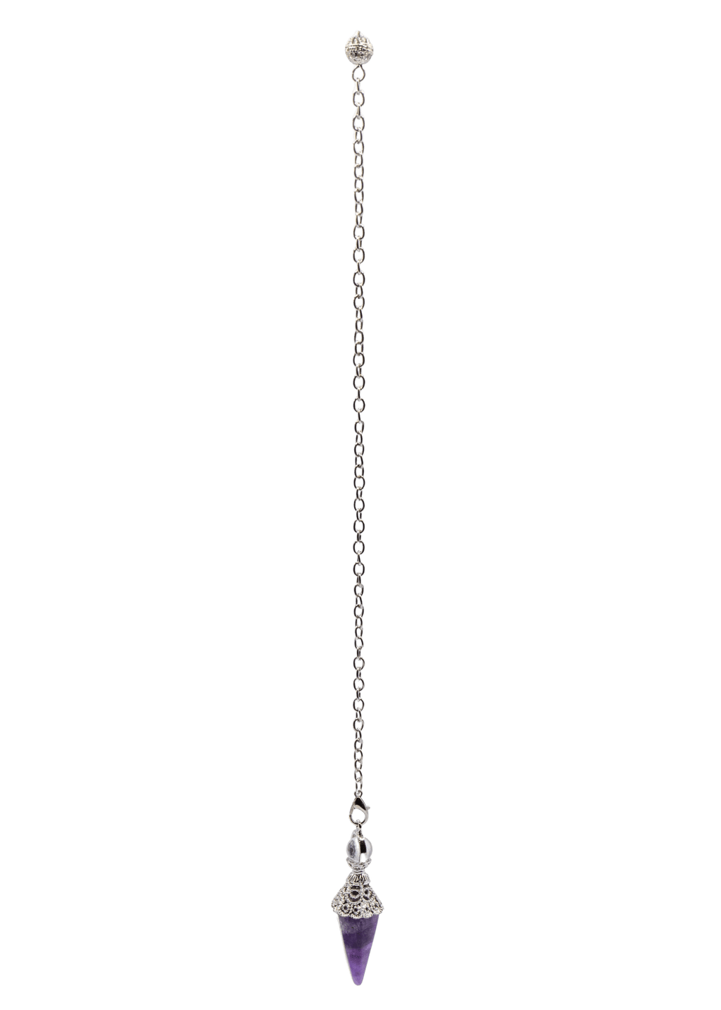 Ornate Amethyst Crystal Pendulum