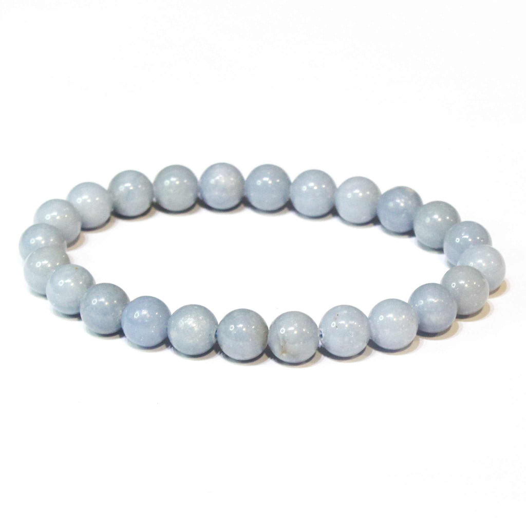 Angelite Round Bead Bracelet - Divine Communication