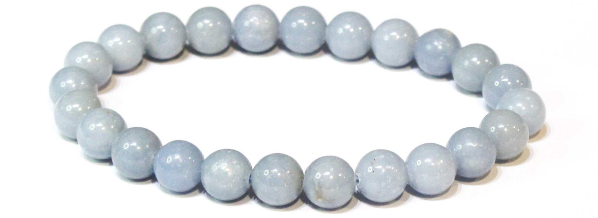 Angelite Round Bead Bracelet - Divine Communication
