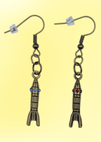 Retro Rocket Ship Earrings