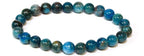 Blue Apatite Round Bead Bracelet