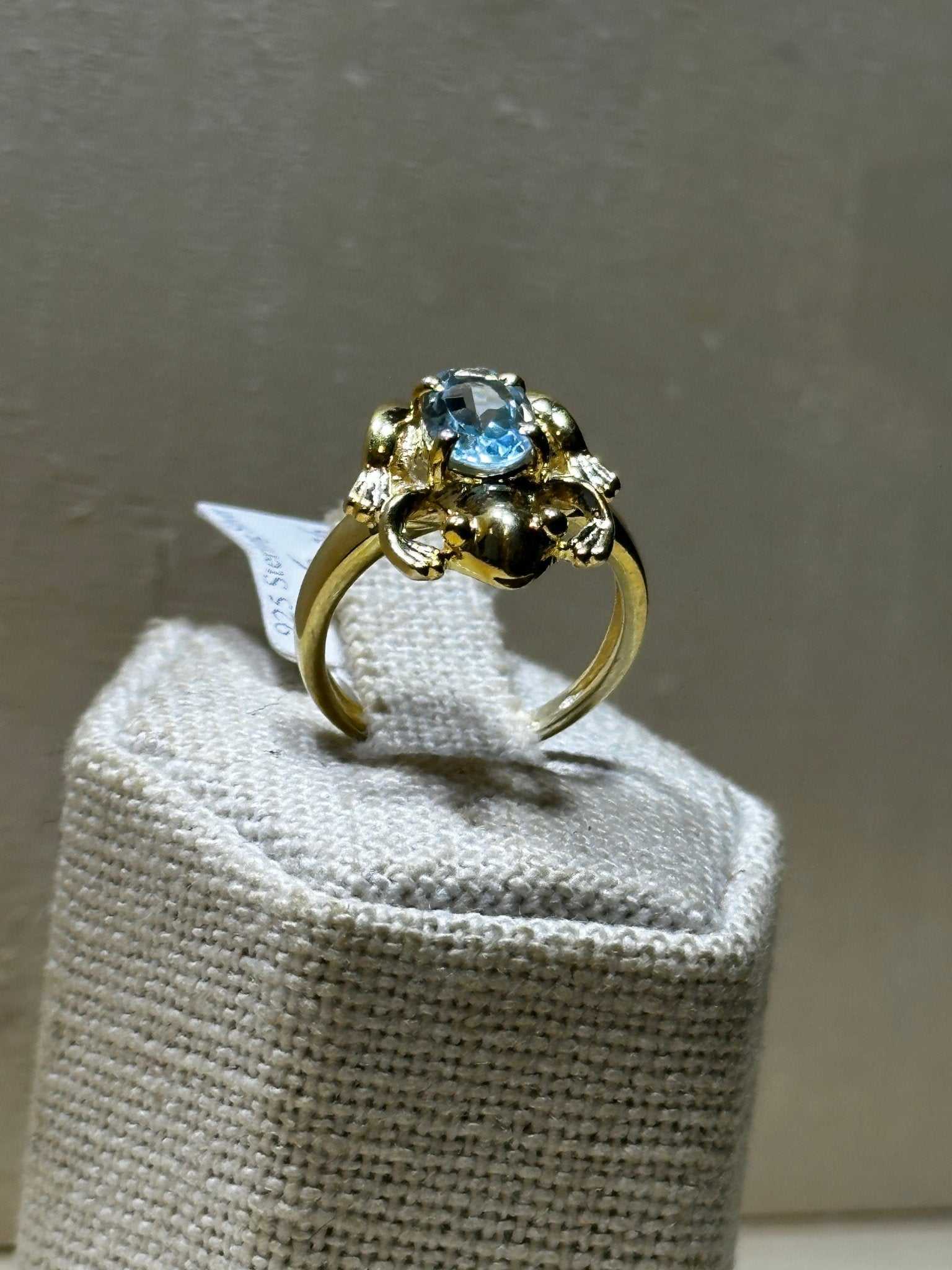 Aquamarine Frog Ring Size 6 (04.1036)