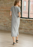 Baylor Gray Ribbed T-shirt Dress