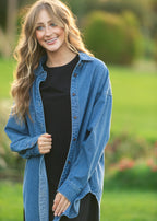 Betty Denim Button Up Top
