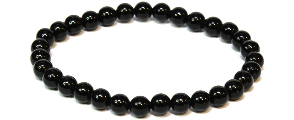 Black Obsidian Round Bead Bracelet