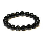 Black Tourmaline Round Bead Bracelet - Energy Filter