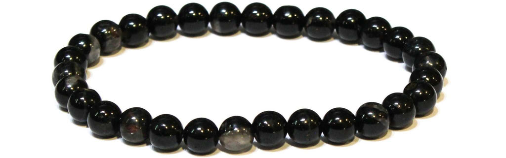 Black Tourmaline Round Bead Bracelet - Energy Filter