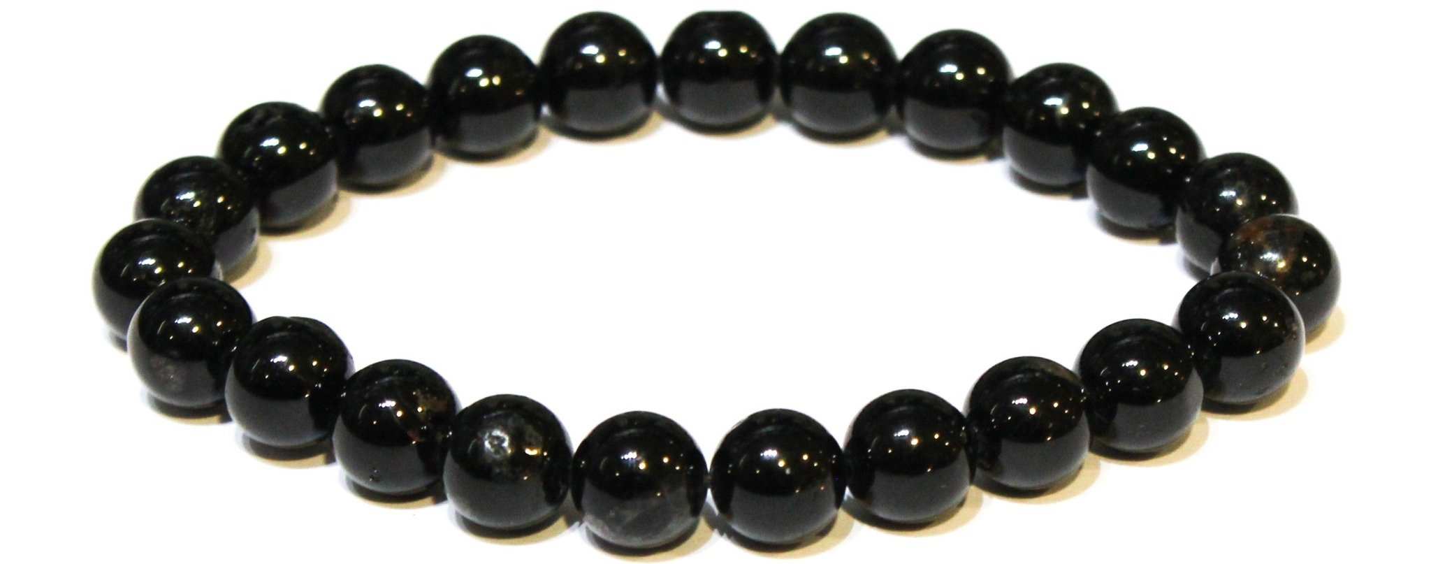 Black Tourmaline Round Bead Bracelet - Energy Filter