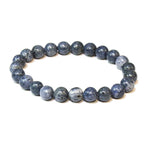 Blue Coral Round Bead Bracelet