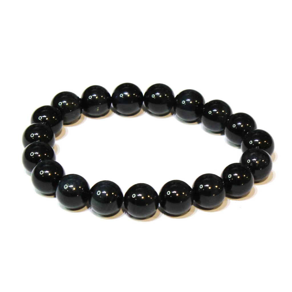 Blue Tiger Eye (Hawk's Eye) Round Bead Bracelet
