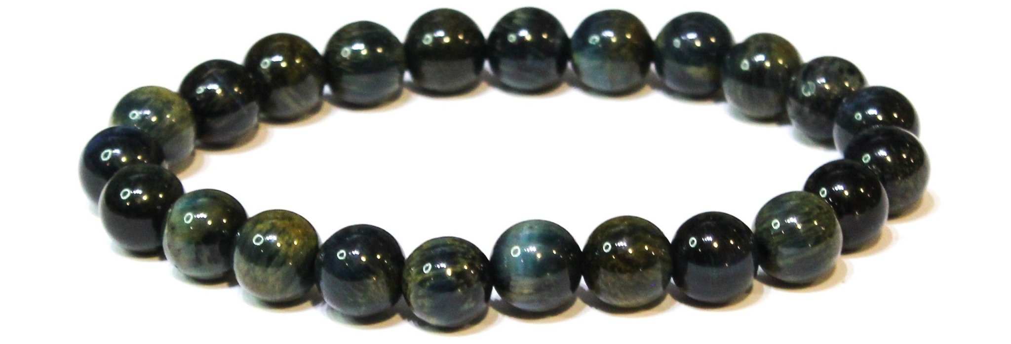Blue Tiger Eye (Hawk's Eye) Round Bead Bracelet