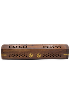 Pentacle Brass Inlay Coffin Incense Burner