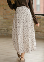 Braylyn Brown Floral Midi Skirt - FINAL SALE