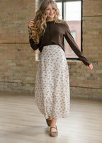 Braylyn Brown Floral Midi Skirt - FINAL SALE