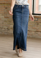 Bria Dark Wash Denim Maxi Skirt - FINAL SALE
