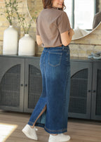 Bria Dark Wash Denim Maxi Skirt - FINAL SALE