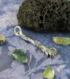 Besom or Broomstick Charm, Handmade - 925 Sterling Silver
