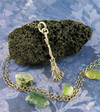 Besom or Broomstick Charm, Handmade - 925 Sterling Silver