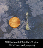Besom or Broomstick Charm, Handmade - 925 Sterling Silver