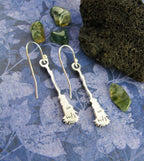 Witch's Broom Earrings, Handmade - 925 Sterling Silver