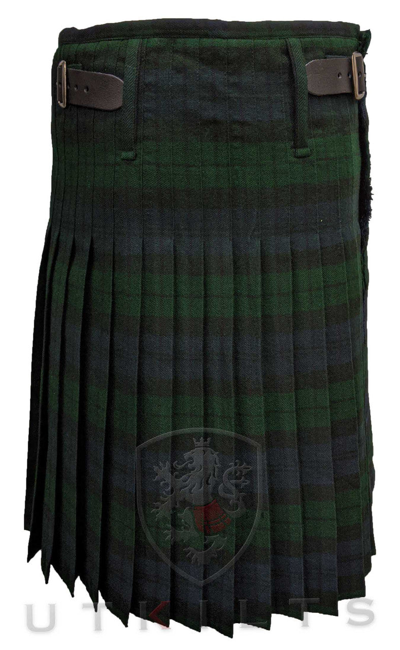 Traditional Kilt – Standard 4–5 Yard Wool, Black Watch