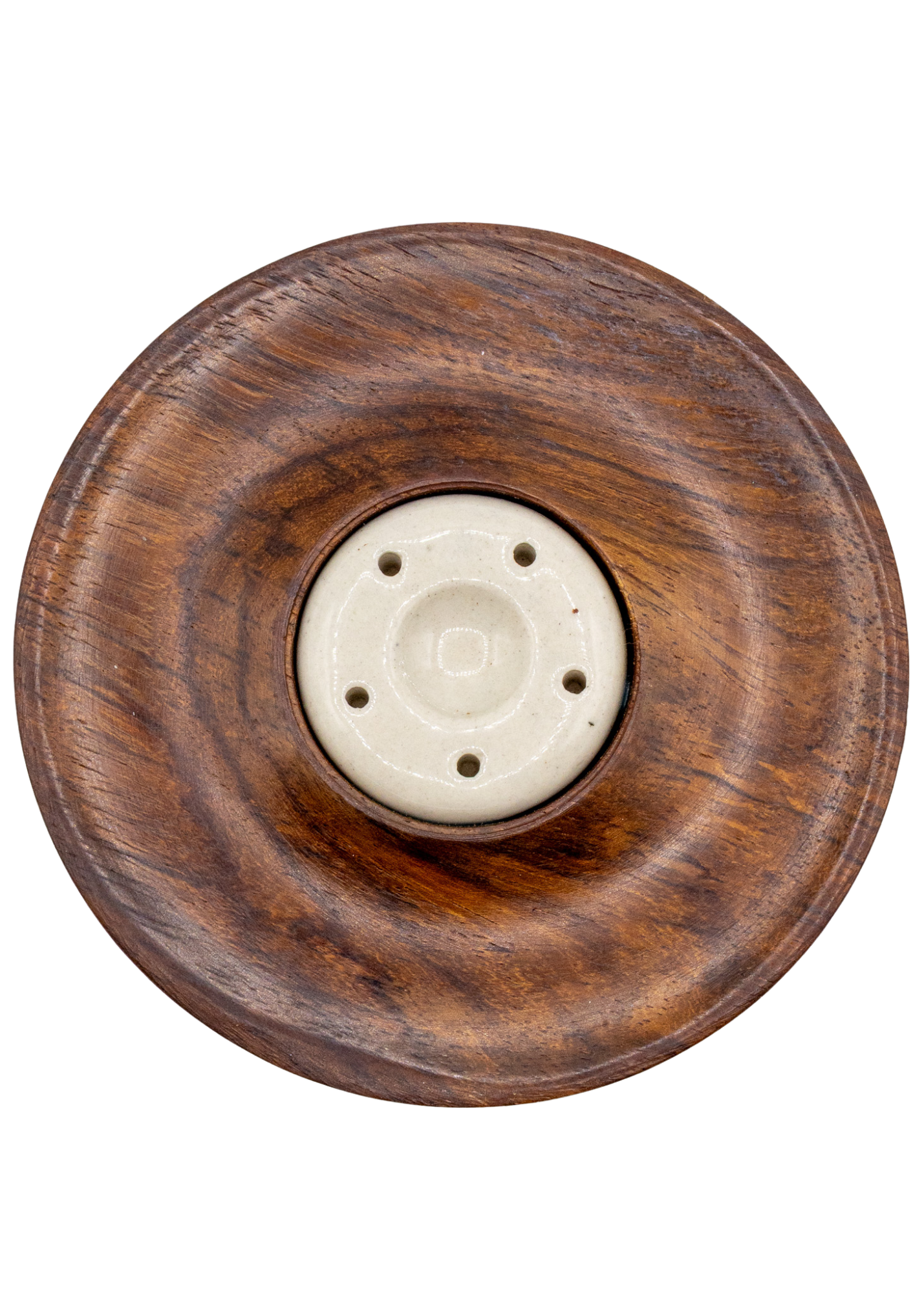 Ceramic & Wood Cone - Stick Incense Burner