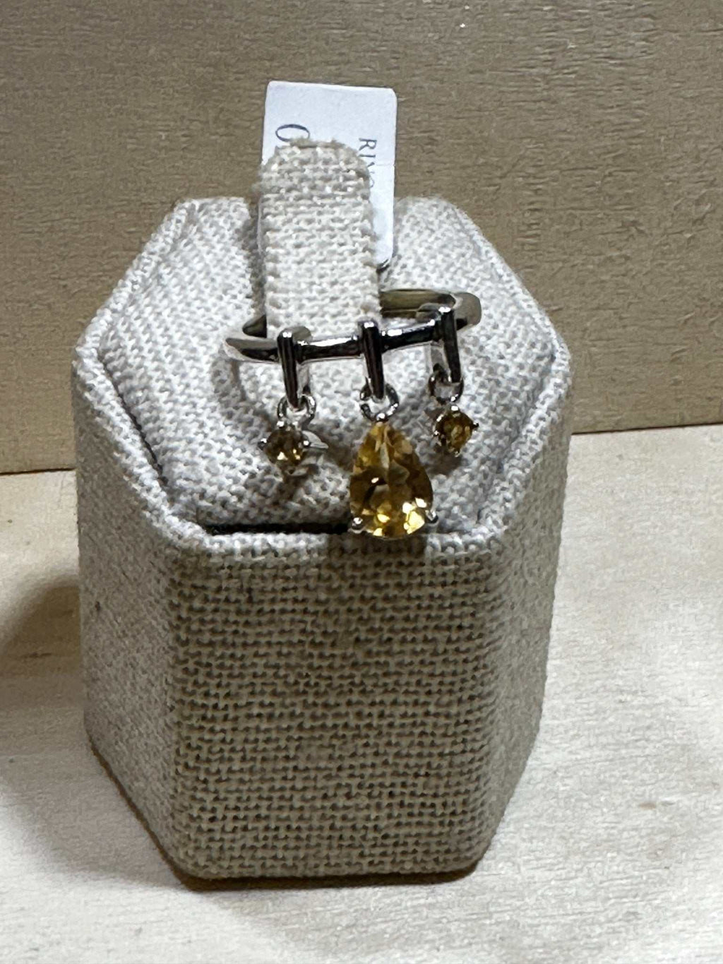 Citrine Tear Dangle Ring (03.4032)