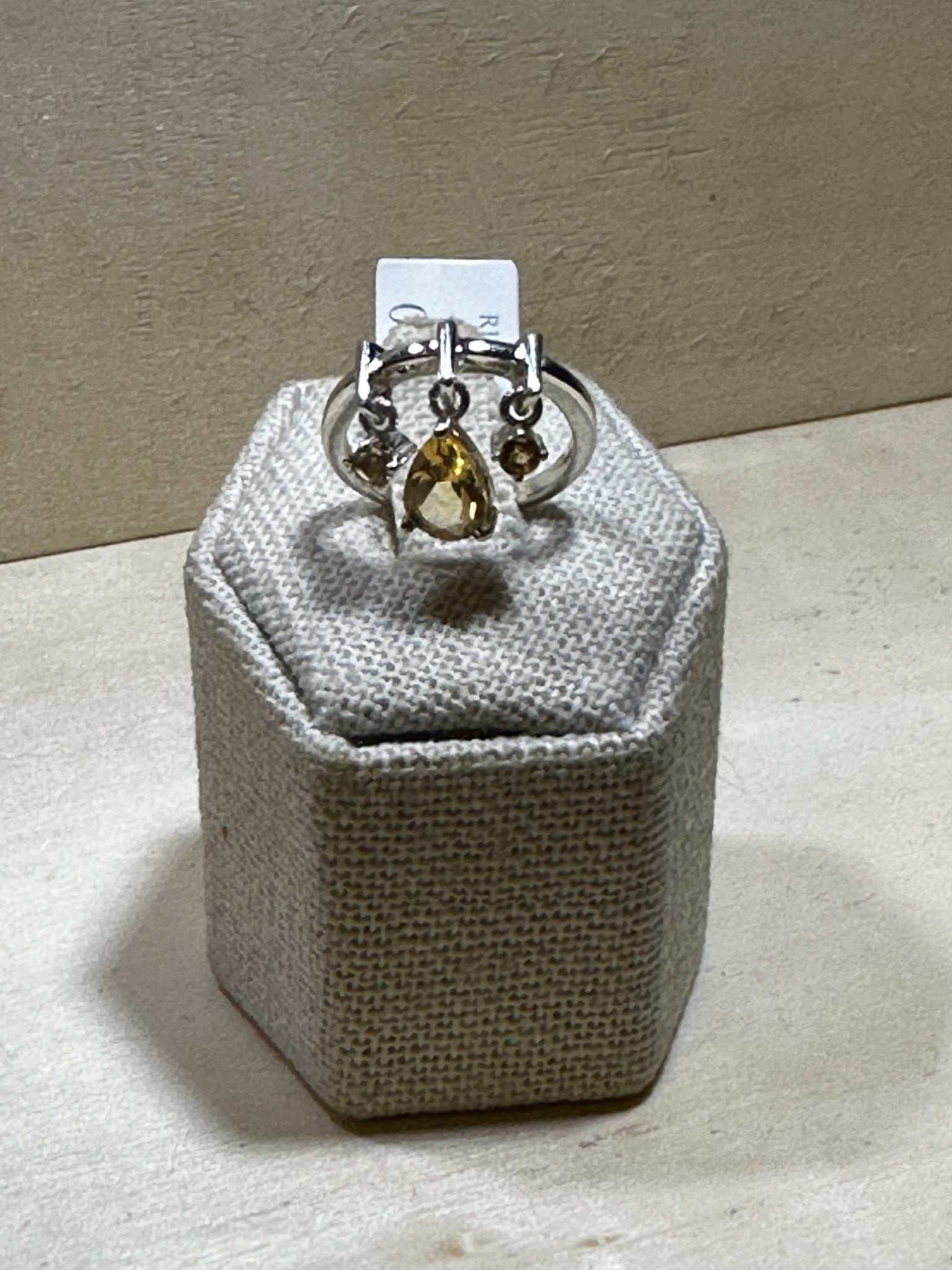 Citrine Tear Dangle Ring (03.4032)
