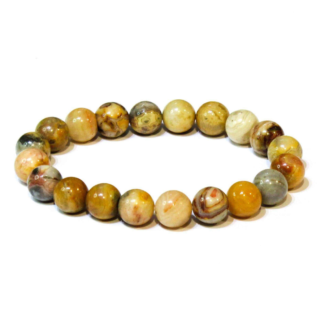 Crazy Lace Agate Round Bead Bracelet - The Laughter Stone