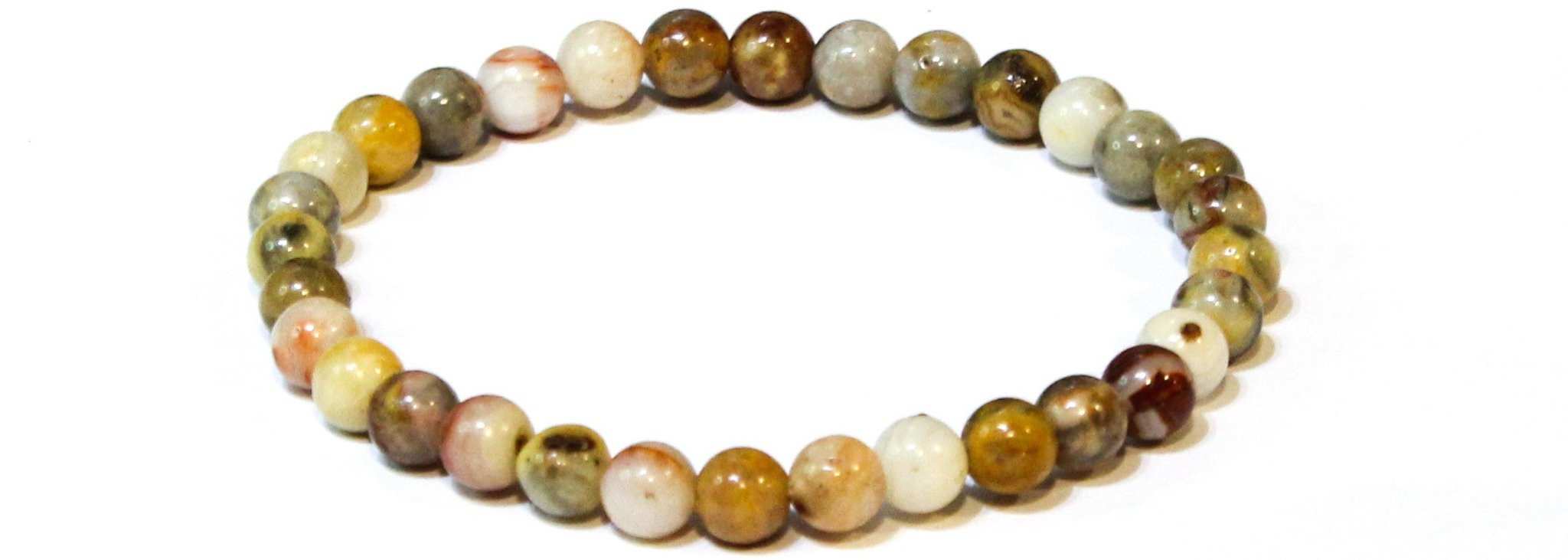 Crazy Lace Agate Round Bead Bracelet - The Laughter Stone