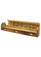 Brass Inlay Elephant Coffin Incense Burner
