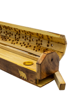 Brass Inlay Elephant Coffin Incense Burner
