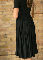 Emersyn Black Pleated Midi Dress - FINAL SALE