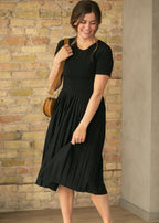 Emersyn Black Pleated Midi Dress - FINAL SALE