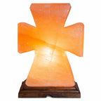 Flat Cross Shaped Salt Lamp - 9" avg. - Cord, Bulb, Dimmer
