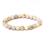 Flower Agate Round Bead Bracelet - Stone of the Divine Feminine