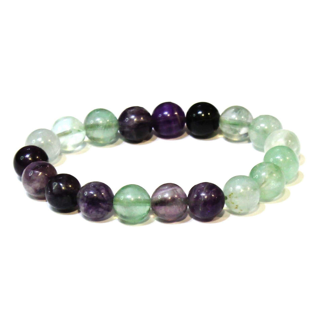 Fluorite Round Bead Bracelet - The Student's Stone