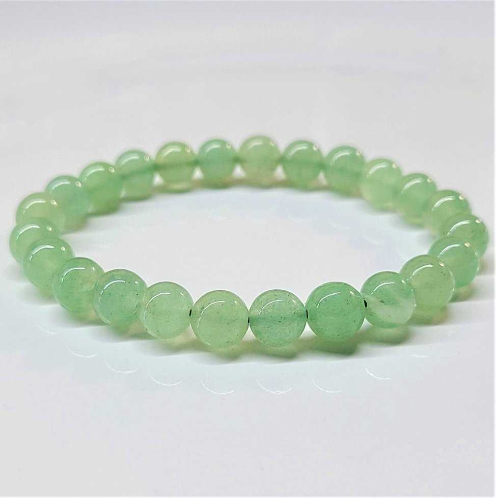 Green Aventurine Round Bead Bracelet - Stone of Opportunity