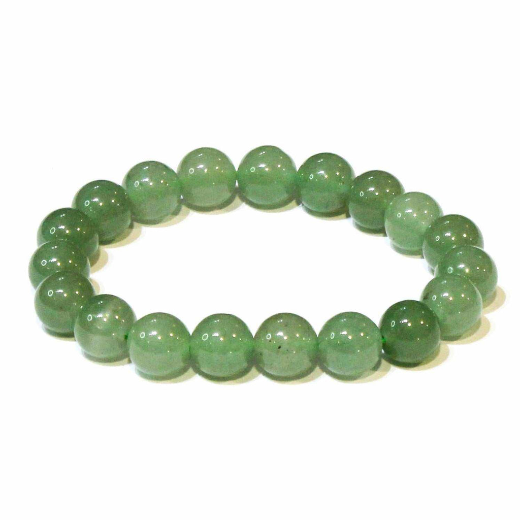 Green Aventurine Round Bead Bracelet - Stone of Opportunity